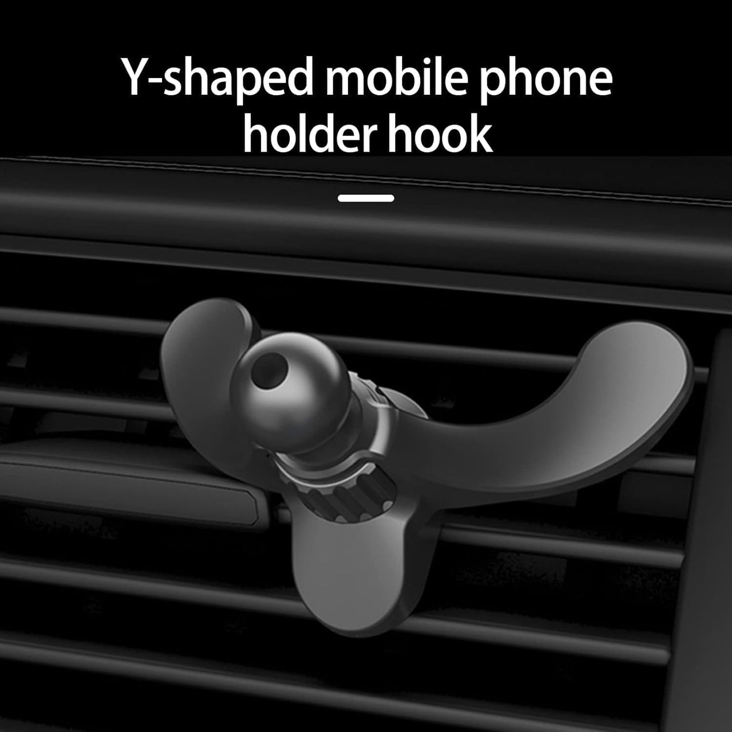 Black Car Vent Phone Mount, Round Air Outlet Phone Bracket Y-Shaped Mobile Holder Clip, Hands Free Cradle in Vehicle Car Universal Extension Clip Cell