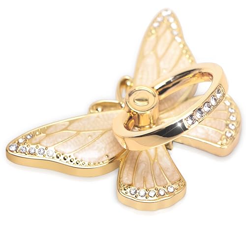 Doflyesky Butterfly Cell Phone Ring Grip Holder, 360 Degrees Rotation Phone Ring Grip Stand, Metal Finger Kickstand Compatible with iPhone, Samsung