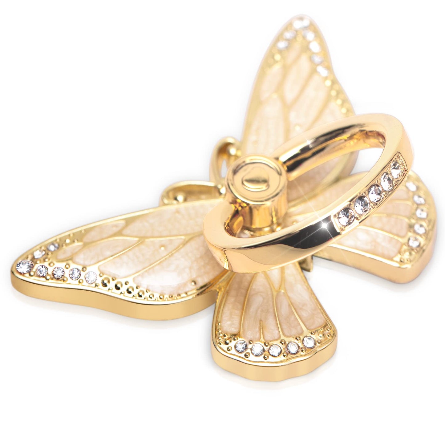 Doflyesky Butterfly Cell Phone Ring Grip Holder, 360 Degrees Rotation Phone Ring Grip Stand, Metal Finger Kickstand Compatible with iPhone, Samsung