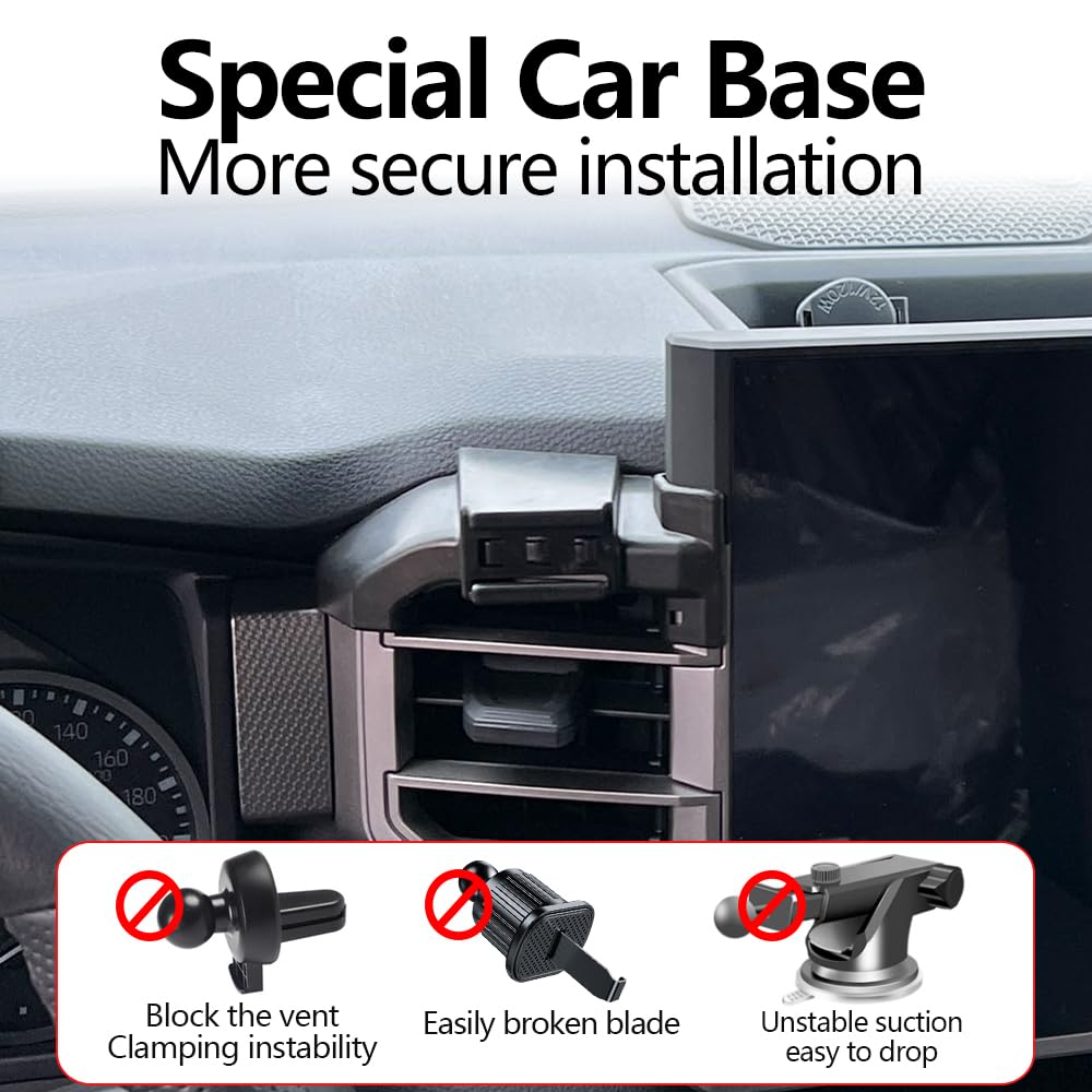 LUNQIN Car Phone Holder Mount for Toyota Tundra 2022 2023 2024 2025 Sequoia Auto Accessories Interior Decoration Mobile Cell Smartphone Bracket