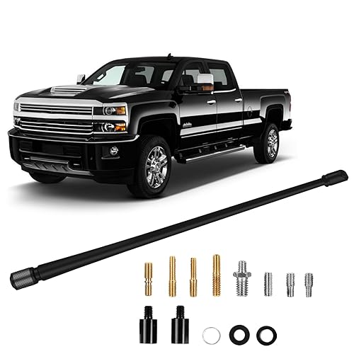 MODIGT 13 Inches Car Radio Rubber Antenna Mast Compatible with 2009-2024 Chevy Silverado 1500 2500 3500 and GMC Sierra Designed for Optimized FM/AM