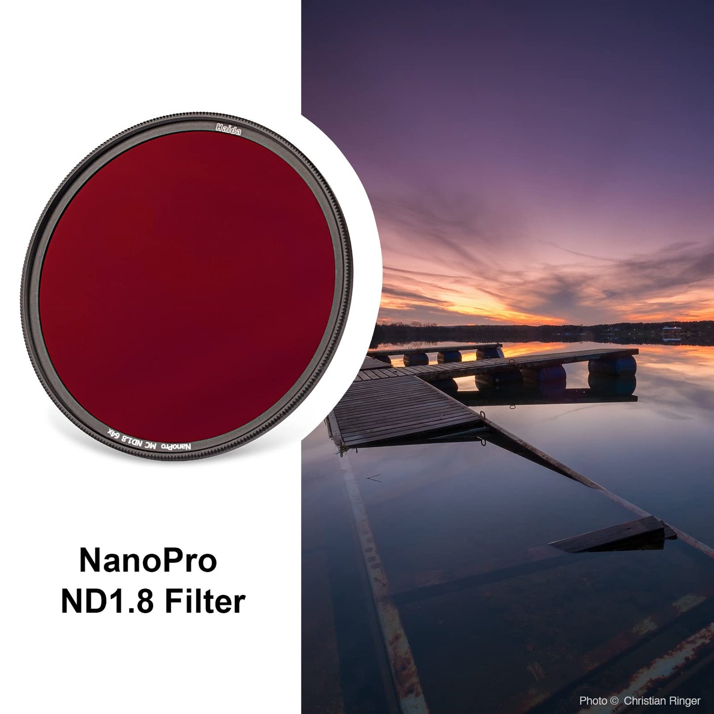 Haida ND1.8 64x Nanopro Filter 6-Stop Multi-Coating Nano Coating Optical Glass Camera SLR Photographic Lens Neutral Density Filter (67mm)