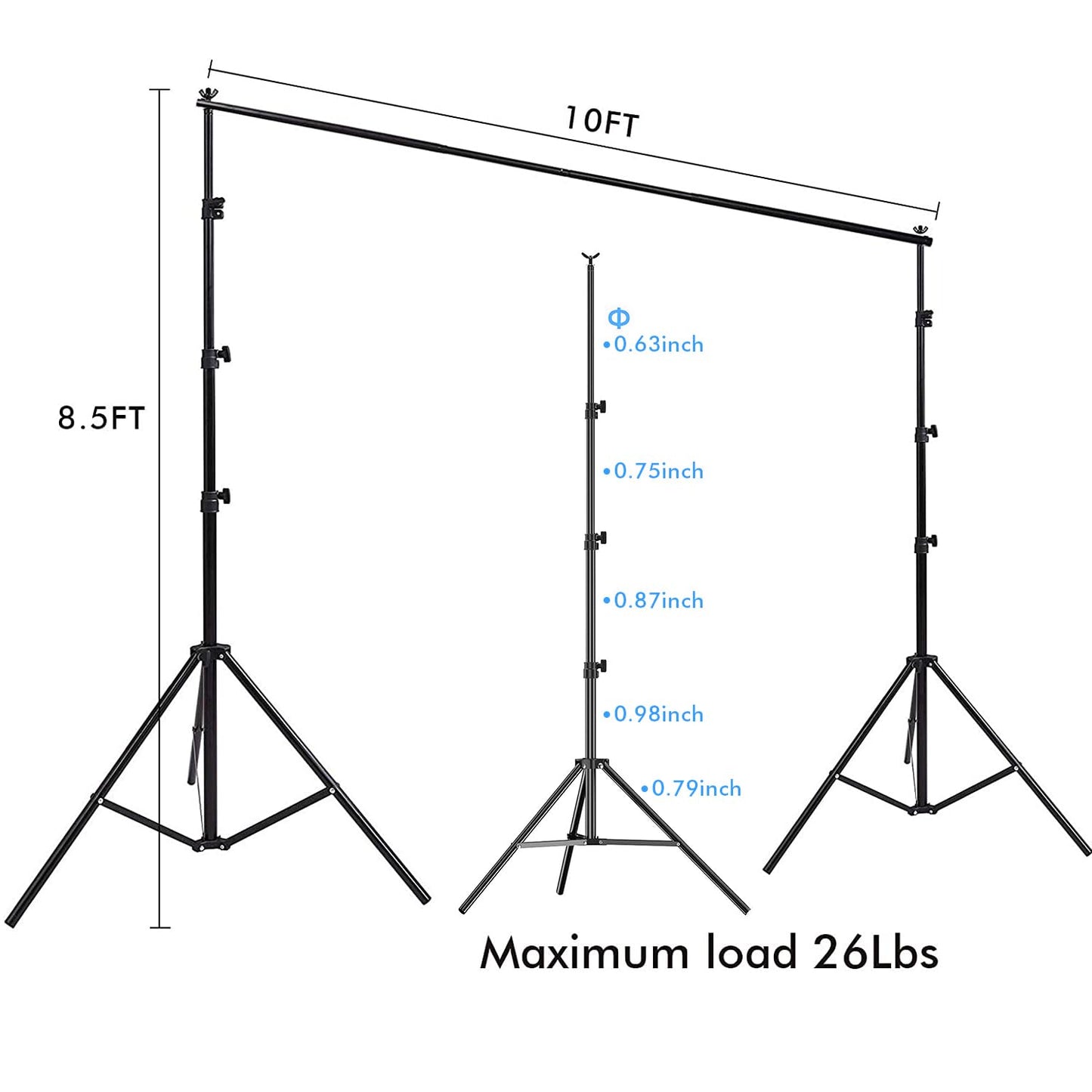 Photography Background Stand Support System with Muslin Backdrop (Chromakey Green Screen kit) 85W 5500K LED Bulb with Umbrella Lighting Kit for Photo