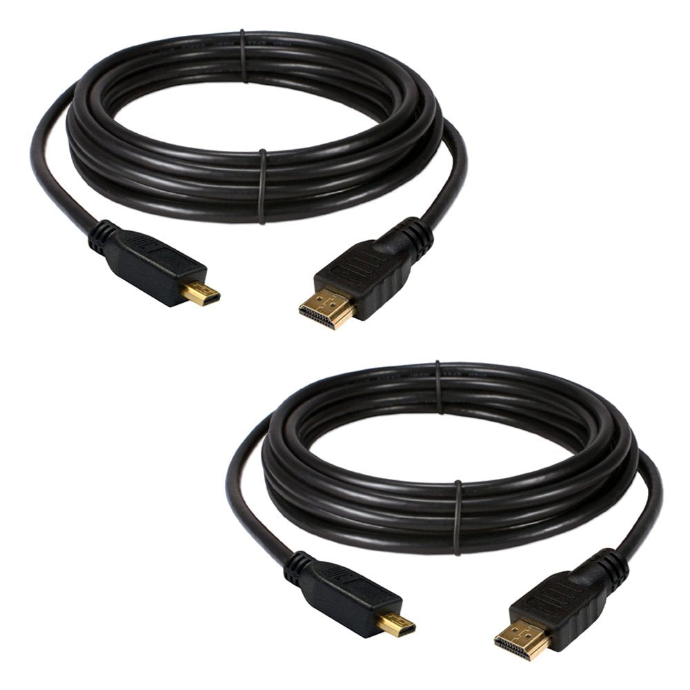 2 Pack Fenzer 6ft HDMI to HDMI Micro Cable Type D for Motorola MB865 MB886 Atrix 2 4G HD (6 feet)
