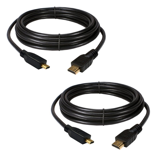 2 Pack Fenzer 6ft HDMI to HDMI Micro Cable Type D for Motorola MB865 MB886 Atrix 2 4G HD (6 feet)