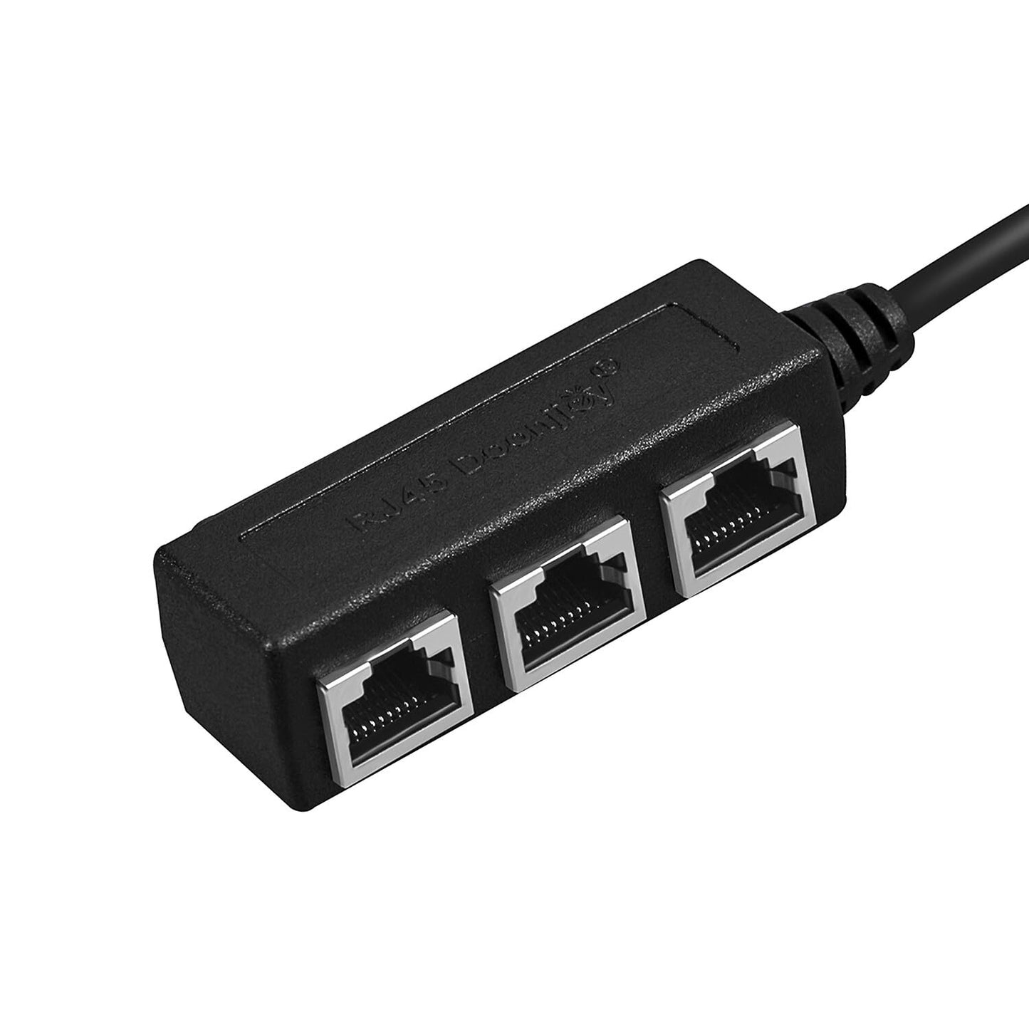 UCCKEYI 2-Pack RJ45 1-to-3 Ethernet LAN Splitter Adapter: Gold-Plated Connectors, ABS Housing, 6.5x2cm, for Network Cable Extension