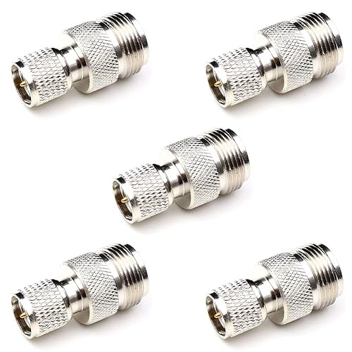 ANHAN N Type to Mini UHF Coax Adapter - 5 Pack RF Connectors