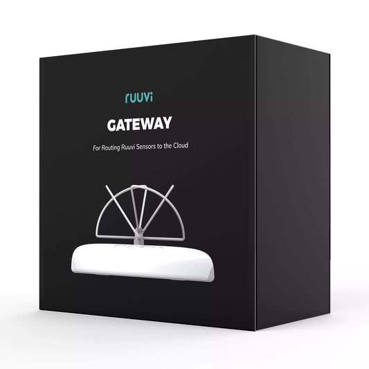 Ruuvi Gateway sensor data router for RuuviTag sensors. Connect using Wi-Fi/Ethernet and receive data and alert anywhere via Internet. View data from