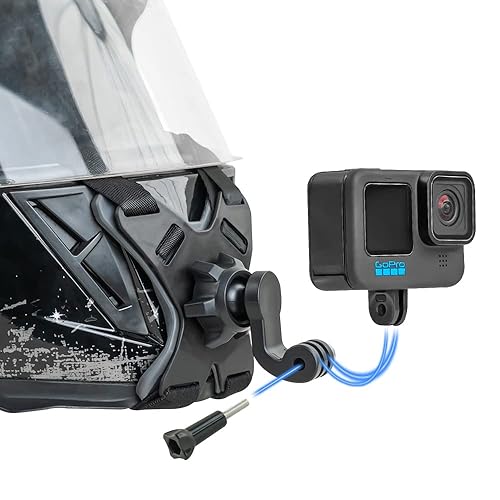 SUREWO Motorcycle Helmet Chin Strap Mount Compatible with GoPro Hero 13,12,11,10, 9, 8, 7, (2018), 6 5,DJI Osmo Action 5 pro/4/3, AKASO, SJCAM