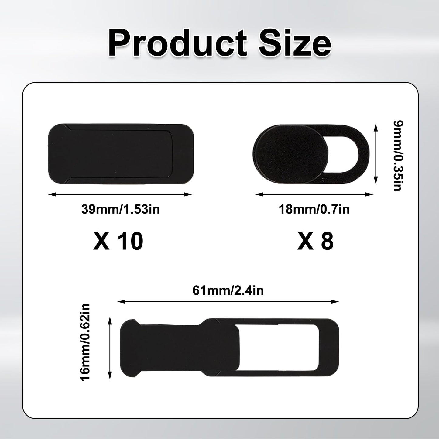 braxan Laptop Camera Cover Slide, Webcam Privacy Cover, Protect Privacy and Security, Suitable for Computer, Mobile Phones, Laptops, Tablets (18Pcs