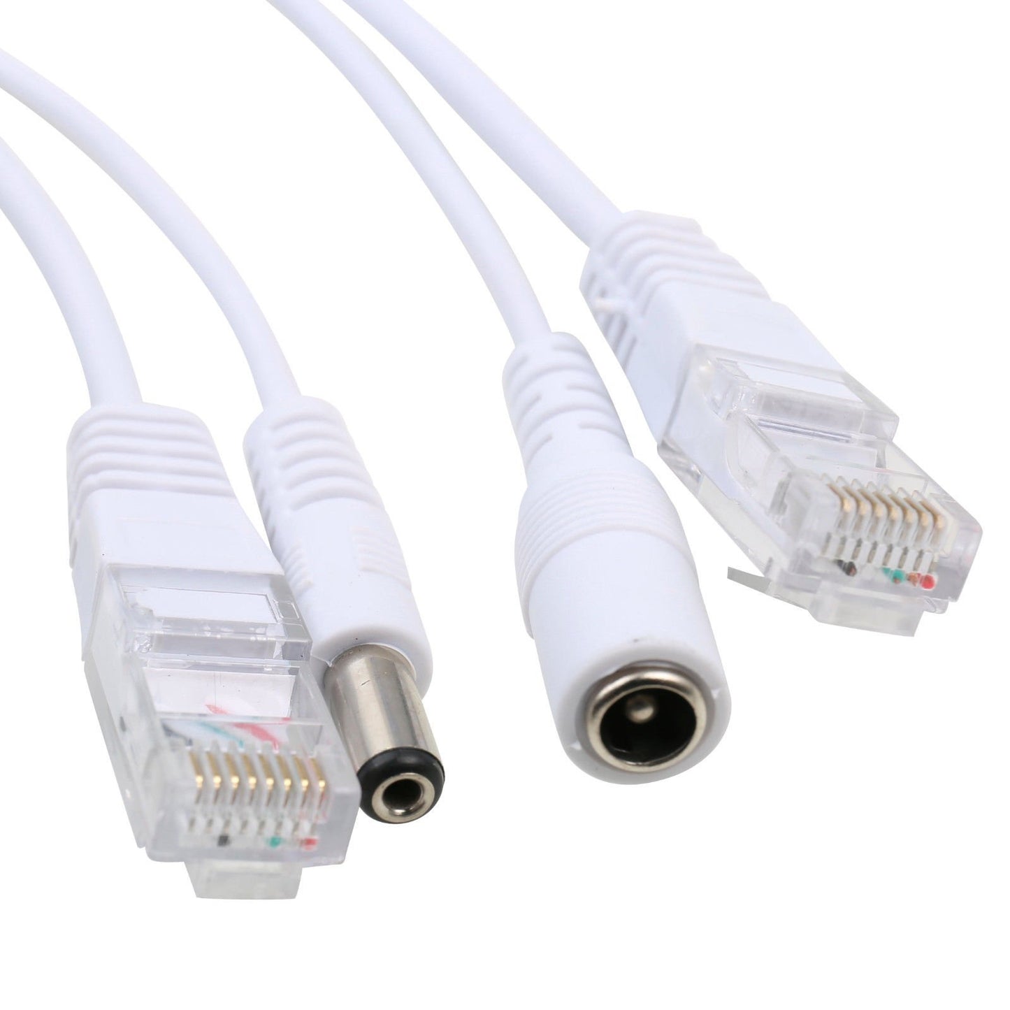 UHPPOTE Power Over Ethernet Passive PoE Adapter Injector + Splitter Kit PoE Cable (White/Pack of 1 Pair)