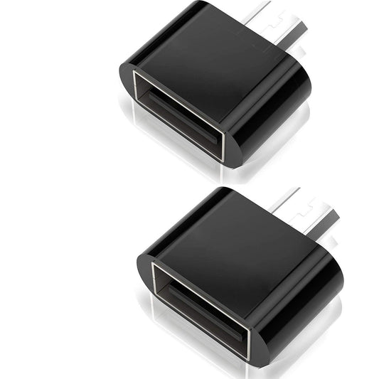 Micro USB OTG to USB Adapter, Mvpone Micro USB Male OTG to USB Female Adapter, USB On The Go Adapter 2 Pack (Black)