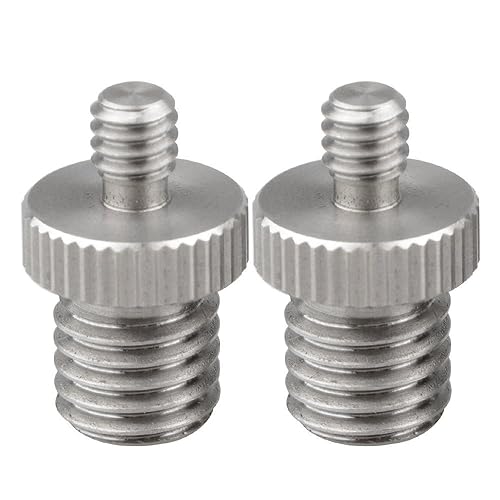 CAMVATE 1/4" Male to M12 Male Double-end Screw Adapter for DSLR Rig(2 Pieces) - 1571