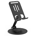 HZZADZXW Metal Cell Phone Stand for Desk, Multi-Angel Adjustable 360° Rotation Desktop Phone Holder and Foldable Mobile Phone Stand, Compatible