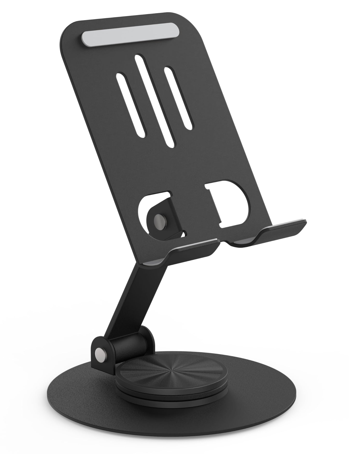HZZADZXW Metal Cell Phone Stand for Desk, Multi-Angel Adjustable 360° Rotation Desktop Phone Holder and Foldable Mobile Phone Stand, Compatible