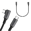 Slipdrive Short USB C to USB C 3.2 Gen 2 (12 in.) - 20Gbps, SSD HDD Hard Drive Cable - Right Angle High Speed Data Transfer 4K Video Output 90 Degree
