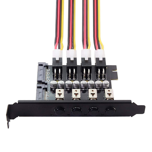 JSER 4 SATA Hard Disk Control System Intelligent Control Management System HDD SSD Power Switch with PCI Bracket