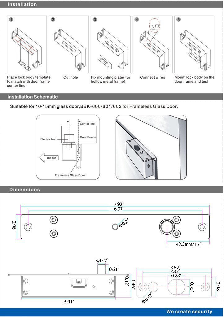 UHPPOTE Fail Safe Sturdiness Electric Bolt Lock NC Mode 1000kg/2204lb