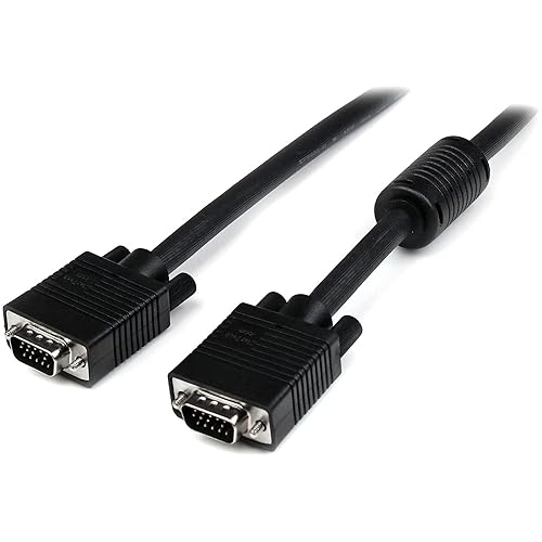 StarTech.com 10 ft. (3 m) VGA to VGA Cable - HD15 Male to HD15 Male - Coaxial High Resolution - VGA Monitor Cable (MXT101MMHQ10) Black