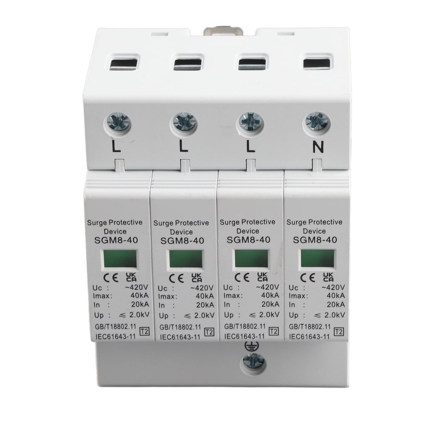 4P 40KA House Protector,220V Protective Device,Din Rail Low?Voltage Arrester,Fire Proof,High Conductivity,Quick Response,for Protect Electric