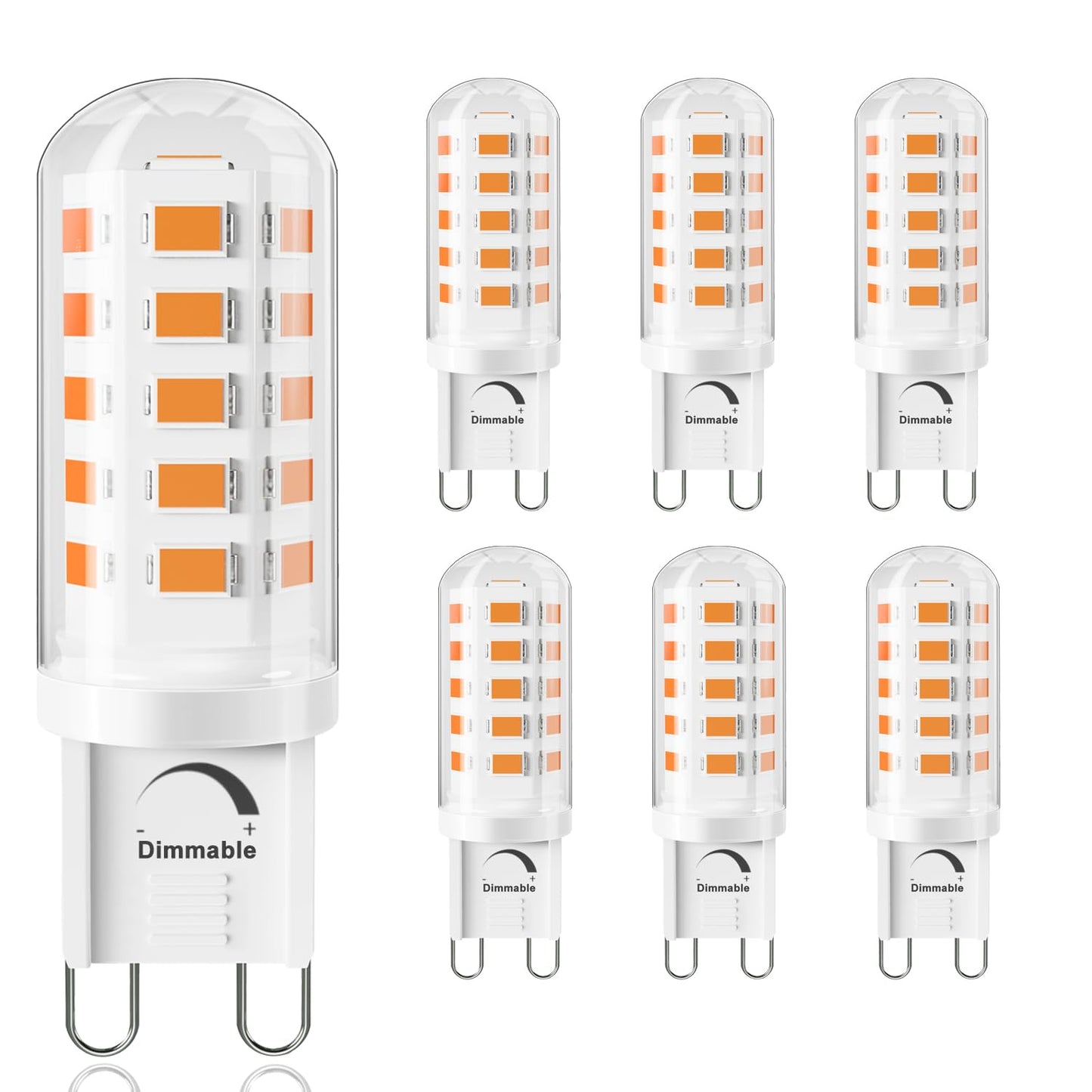 SSQY G9 LED Bulb Dimmable T4 G9 4W Replacement for 40 Watts Halogen, Ceramic Base, 120V 400 Lumen 360°Beam Angle, G9 Light Bulbs for Chandelier, Home