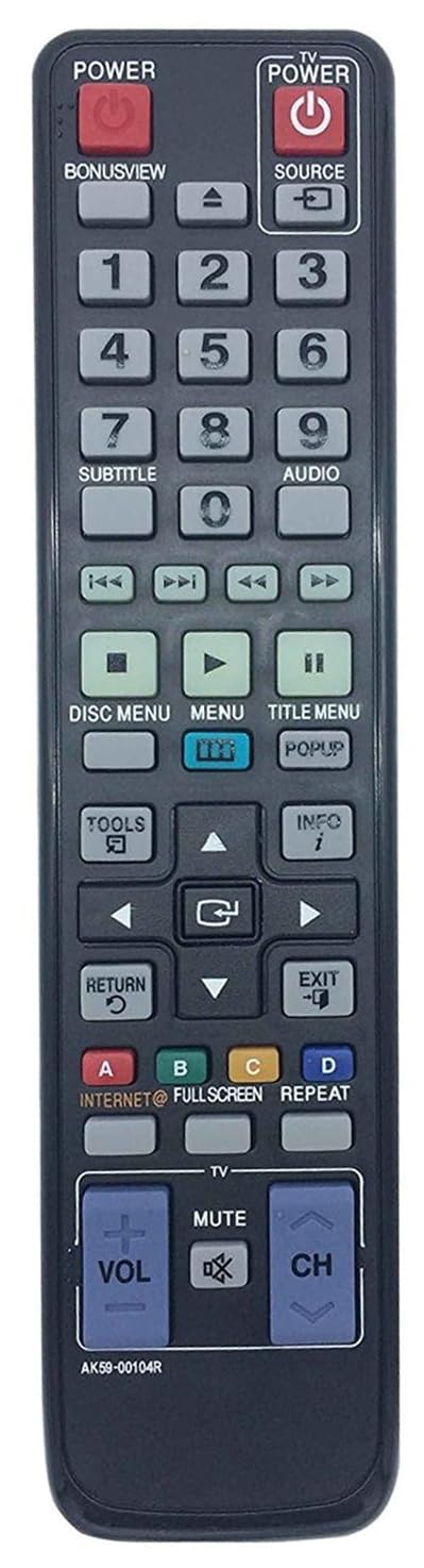 Universal Remote Control AK59-00104R for Samsung BD-C5300 BD-D5490 BD-C5500C BD-D5700 BD-C6500 BD-C5900 BD-C6900 BD-C6800/XAA BD-C6600/XAA BD-D5250C