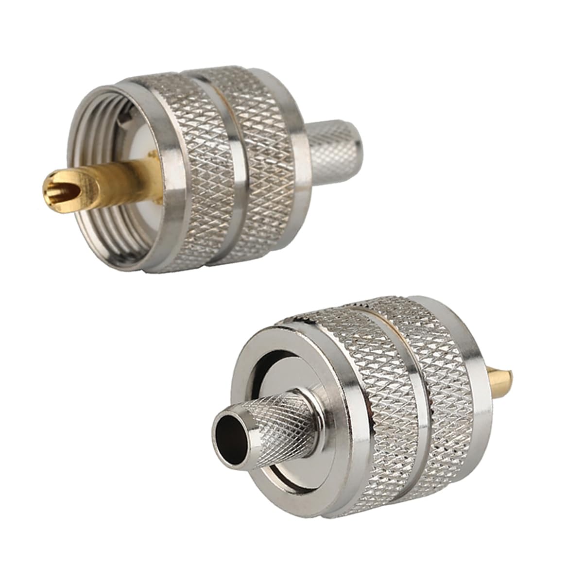 RFIOTASY Pack of 5 UHF PL-259 PL259 Male-Plug Crimp Connector Adapter Connector for RG58/U LMR195 (UHF Male Crimp RG58)