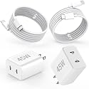 iPhone Charger Fast Charging,[Apple MFi Certified] 45W Dual Quick Apple Charger 2Pack 6FT Type C Block USB C to C Cable for iPhone 17E/17