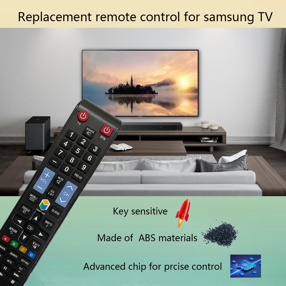 Remote Control Replacement Universal for Samsung Smart TV UN28H4500 UN28H4500AF UN32H5201AF UN32H5203AF UN40H5201AF UN40H5203 UN40H5203AF UN40H6203