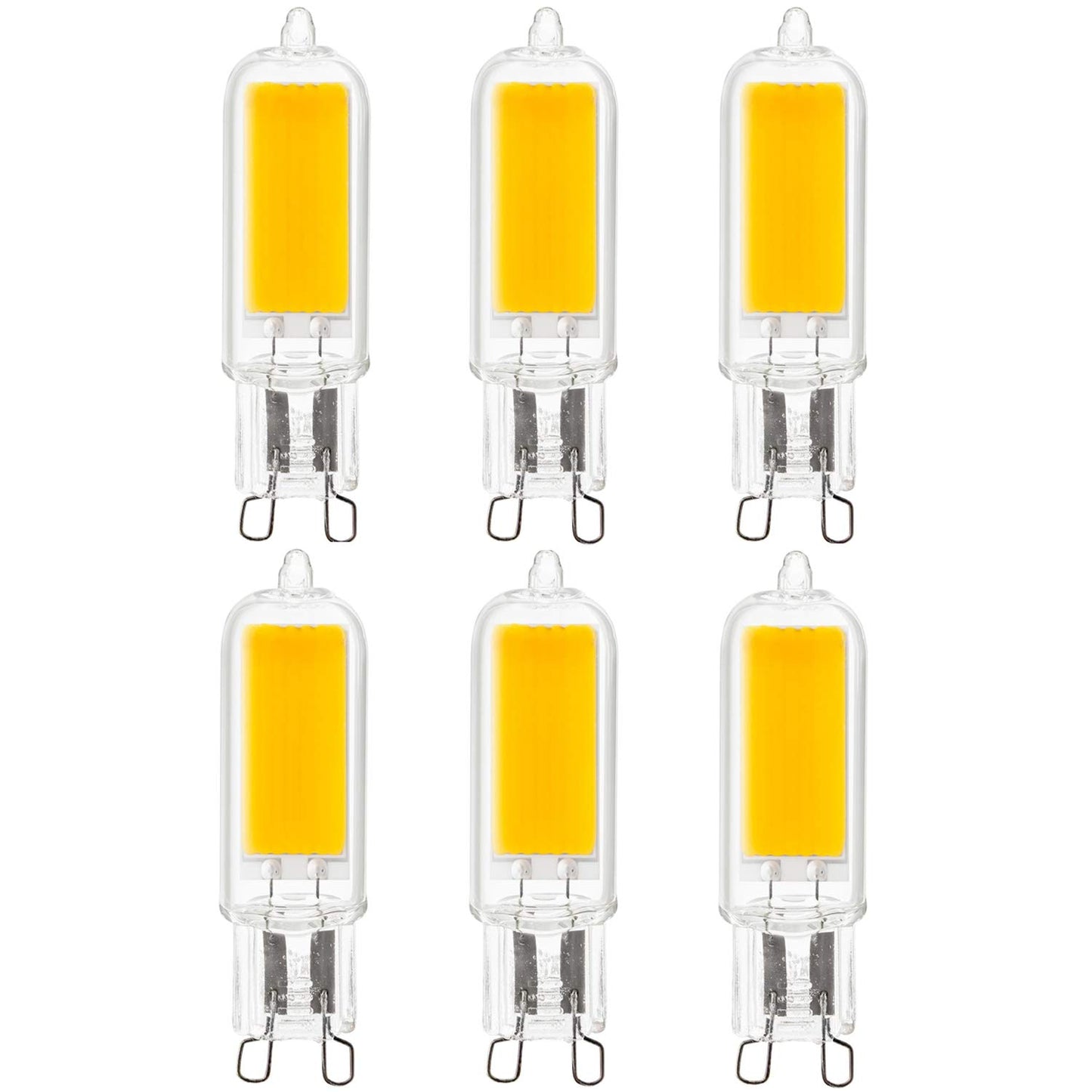 Sunlite LED G9 Light Bulb 4 Watts (60W Equivalent), 500 Lumens, Bi Pin Base, Non-Dimmable, UL Listed, 5000K Daylight, 6 Pack