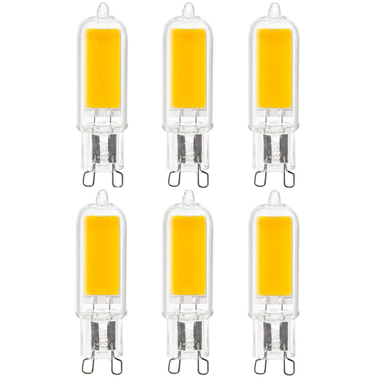 Sunlite LED G9 Light Bulb 4 Watts (60W Equivalent), 500 Lumens, Bi Pin Base, Non-Dimmable, UL Listed, 5000K Daylight, 6 Pack