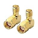 Boobrie 90 Degree Reverse Polarity SMA Coax Adapter RP SMA Male to RP-SMA Female Right Angle Connector for Audio FPV Drone Antennas Radio Video 2-Pack