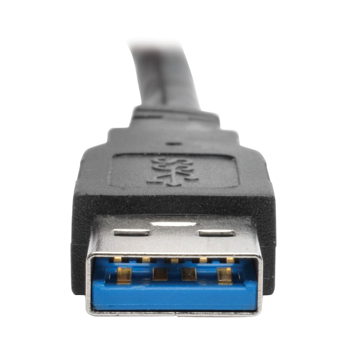 TRIPP LITE USB 3.0 Keystone/Panel Mount Extension Cable (M/F), Angled Connector, Black, 1' (U324-001-KPA-BK)