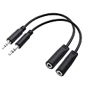 Cable Matters Combo-Pack TRS 2.5 mm and 3.5 mm Headphone Adapter Kit (1X 2.5mm to 3.5mm Converter and 1X 3.5mm to 2.5mm Converter) in Black - 4 Inches