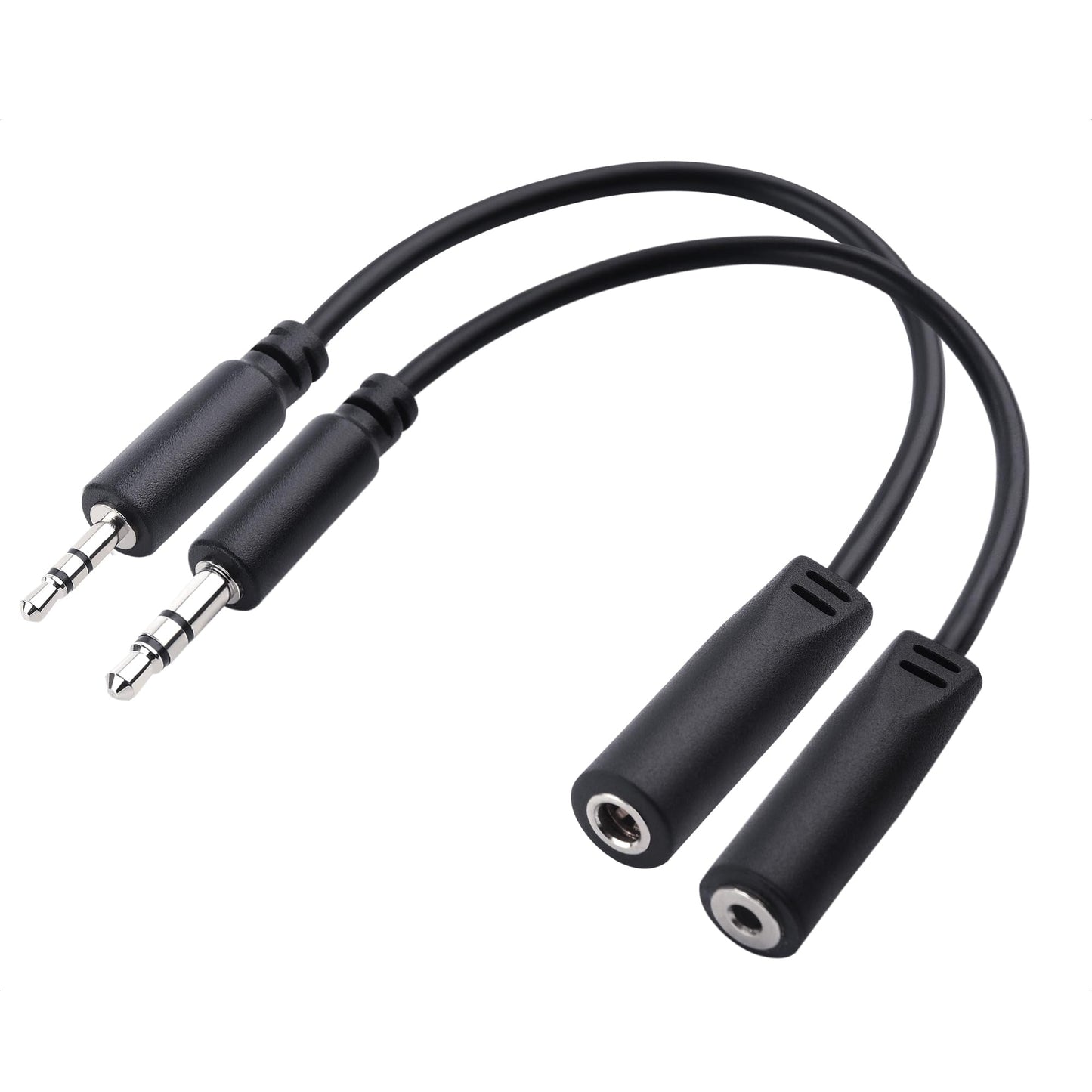 Cable Matters Combo-Pack TRS 2.5 mm and 3.5 mm Headphone Adapter Kit (1X 2.5mm to 3.5mm Converter and 1X 3.5mm to 2.5mm Converter) in Black - 4 Inches