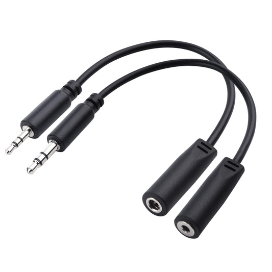 Cable Matters Combo-Pack TRS 2.5 mm and 3.5 mm Headphone Adapter Kit (1X 2.5mm to 3.5mm Converter and 1X 3.5mm to 2.5mm Converter) in Black - 4 Inches