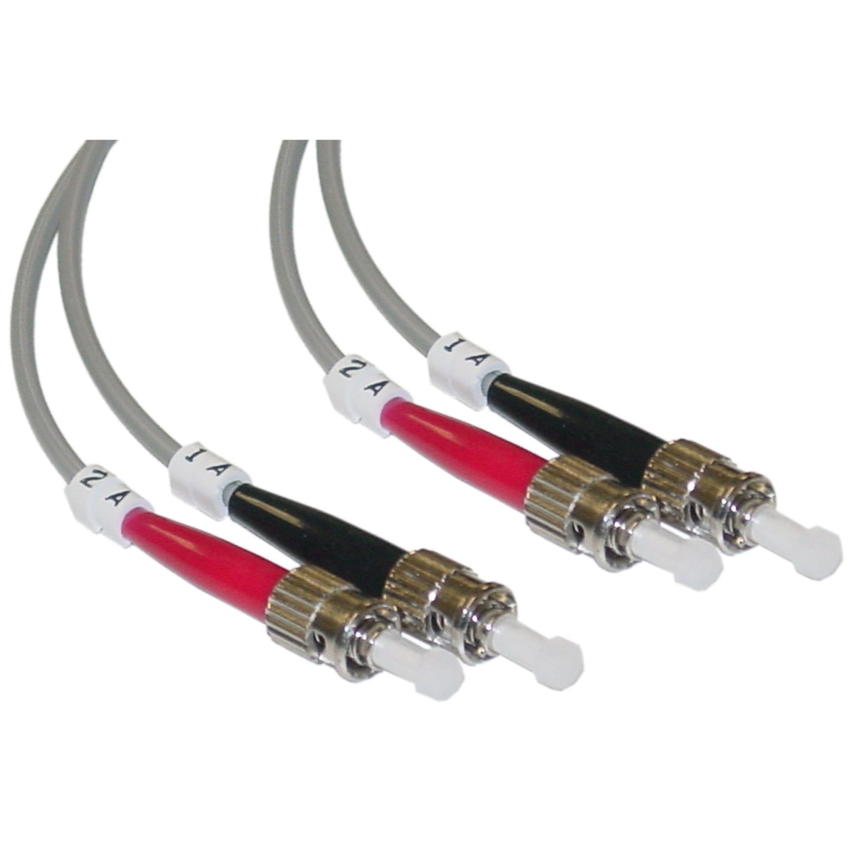 CableWholesale ST to ST OM2 Multimode Duplex Fiber Patch Cord, 2m/6.6ft