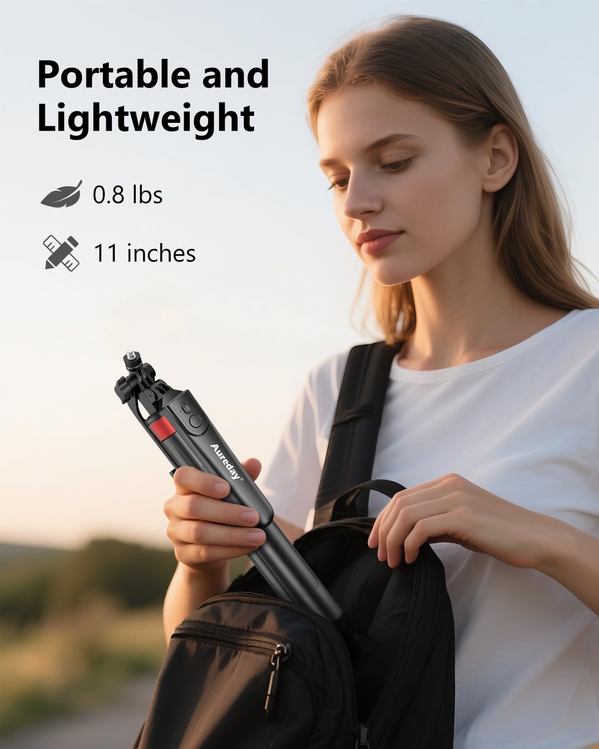 Aureday 72" Phone Tripod and Selfie Stick, Cell Phone Tripod Stand with Wireless Remote & Extendable Phone Mount for Travel/Selfie/Recording/Vlogging