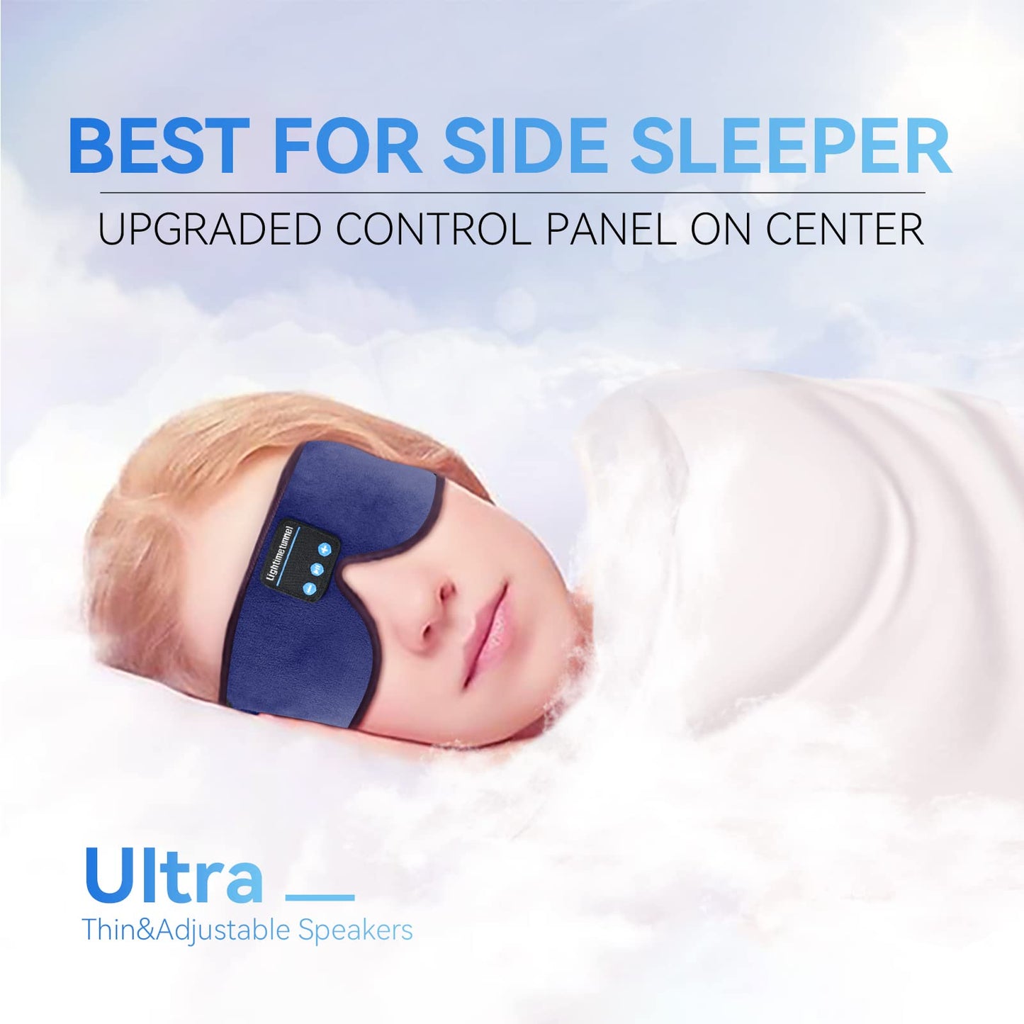 Sleep Headphones, 3D Bluetooth Sleep Mask, LIGHTIMETUNNEL Washable Sleeping Headphones with Ultra Thin Stereo Speakers Microphone Hands Free…