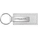 AU-TOMOTIVE GOLD, INC. Officially Licensed White Carbon Fiber Leather Key Fob for Chrysler