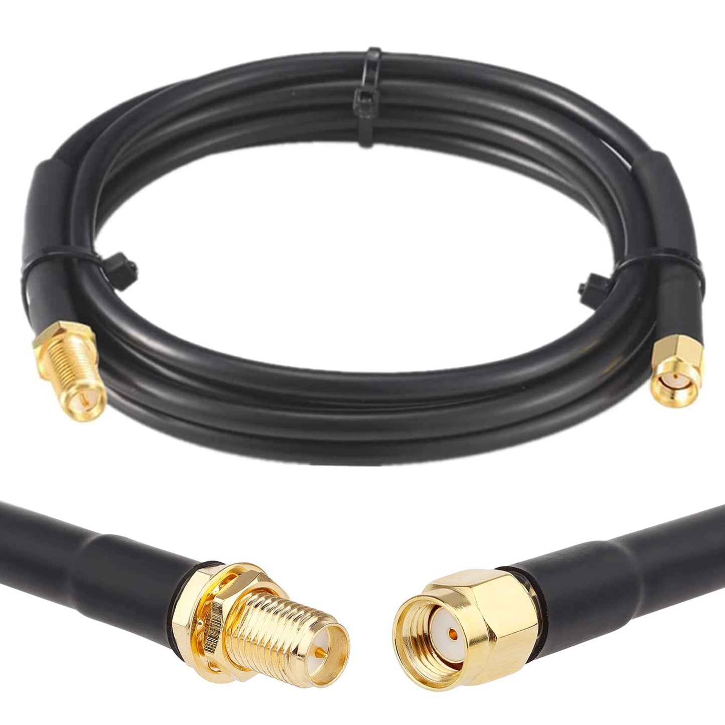 RP-SMA Male to RP-SMA Female Cable 6ft, XRDS -RF Low Loss RG58 RP-SMA Cable WiFi Antenna Extension Coax Cable for WiFi LAN Router Wireless Network