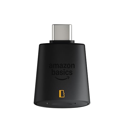 Amazon Basics Micro SD Card Reader USB-C 3.0, High Speed Data Transfer up to 200MB/s, Compatible with Smartphones, Tablets, Laptops