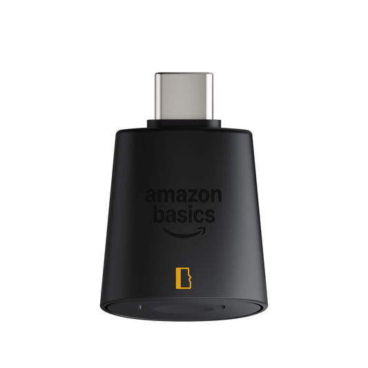 Amazon Basics Micro SD Card Reader USB-C 3.0, High Speed Data Transfer up to 200MB/s, Compatible with Smartphones, Tablets, Laptops