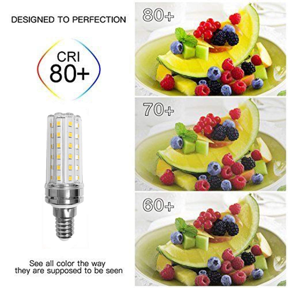 LED Corn Light Bulbs (6 Pack) E14 Base LED Candelabra Bulb,12W (100W Incandescent Bulbs) Decorative Candle Base E14 Corn 3000K Warm White LED