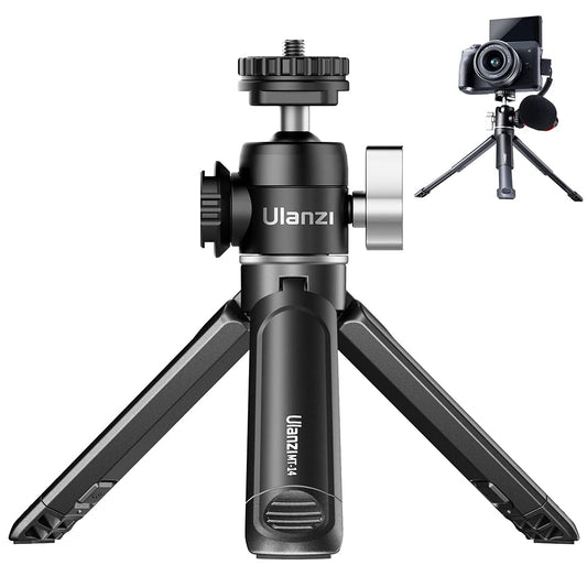 ULANZI Mini Camera Tripod with 360° Ball Head & Cold Shoe, Extendable Small Selfie Stick Tabletop Tripod Stand Handle Grip for Camera iPhone 11 Canon