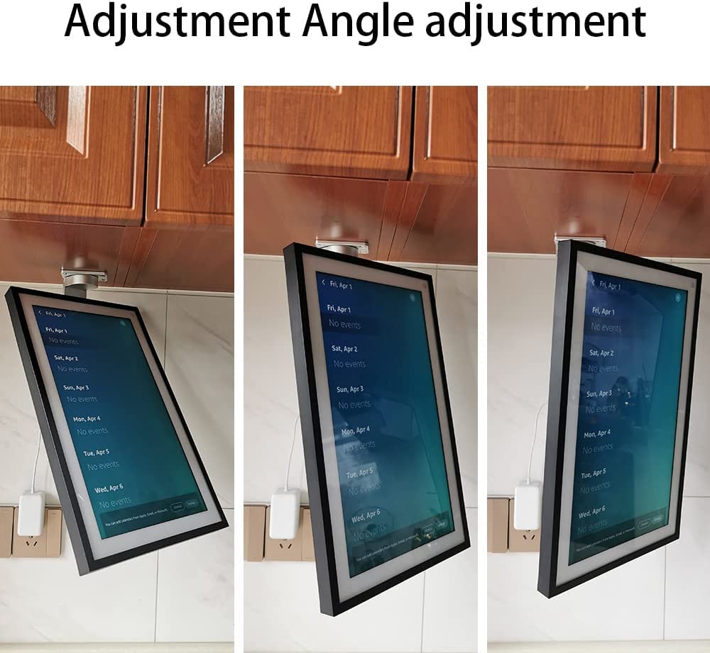 ATOPCAENRT Versatile Under-Cabinet Mount for Amazon Echo Show 15 - Save Space and Customize Viewing Angles Silver 026-02 SX