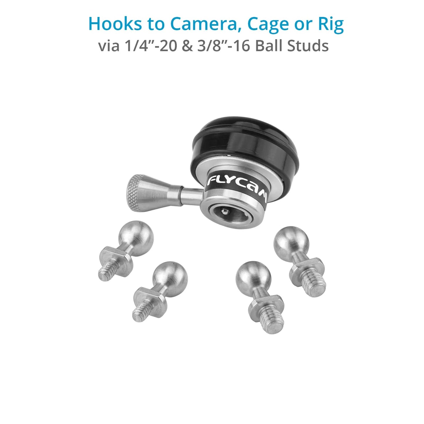 FLYCAM Quick Release Camera Hook for Flowline Body Support Rigs- Quick-Release Head, Four-Ball Studs. Payload up to 25kg/55lb (FLCM-FLN-CH)