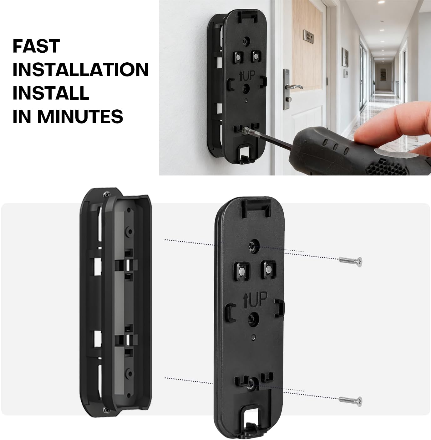 Adjustable (-45°to 45°) Corner Mount for Blink Video Doorbell, Fit for Both 1st Gen & 2nd Gen, Adhesive & Drill Accessories Included, Dual-use Wedge