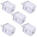 Single Port USB Charger,UorMe 1A 5V Wall Plug USB Power Adapter 5 Pack for iPhone 15 Plus 14 Pro Max/13/12/11/X/8/7/6S/6Plus,Samsung Galaxy S23