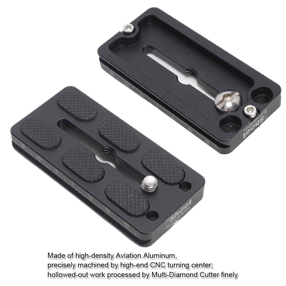 iShoot 80mm Quick Release Plate for Large Camera Body with Battery Grip, Compatible with Canon EOS 1D 1Ds 1DX Series, Nikon D1 D2 D3 D4 D5 D6 Series